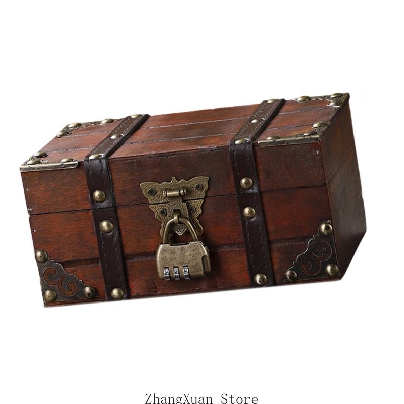 3XUF Chinese Inspire Jewelry Box With Lock Construction Multiple Dividers