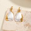 18K Gold Geometric Enamel Color Block Earrings - Stylish New Year Design