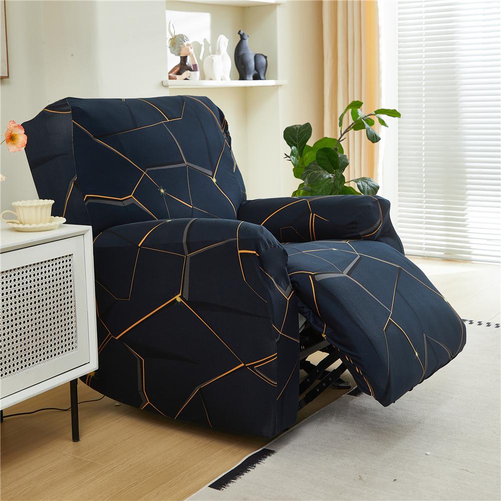 Recliner Chair Cover 4-Pieces, Stretch Sofa Slipcover 1 Seater Sofa Covers for Living Room Furniture Covers with Elastic Bottom