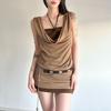 Street Style Punk Rock Womens Asymmetric Plaid Lace Midi Skirt For Summer Fashion