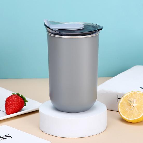 Water Cup 300ml Ergonomic Milk Cup Comfortable Grip Double-Layer Coffee Cup Tooth Brushing Cup Mouthwash Cup Multifunctional Mixing Cup