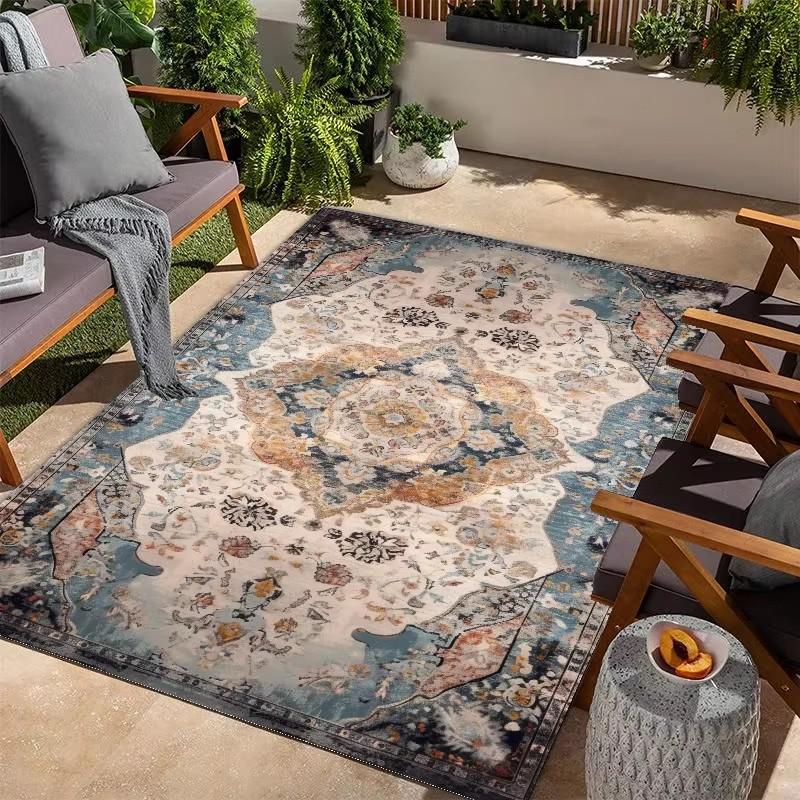 European Persian Style Living Room Carpet Non-slip Security Bedroom Mat for Kids Large Size Decorative Bathroom Kitchen Area Rug