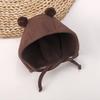 Unisex Newborn Pure Cotton Fontanelle Hat with Cute Double Pom-Poms – First Month Boneless Protection for Spring, Autumn, and Winter