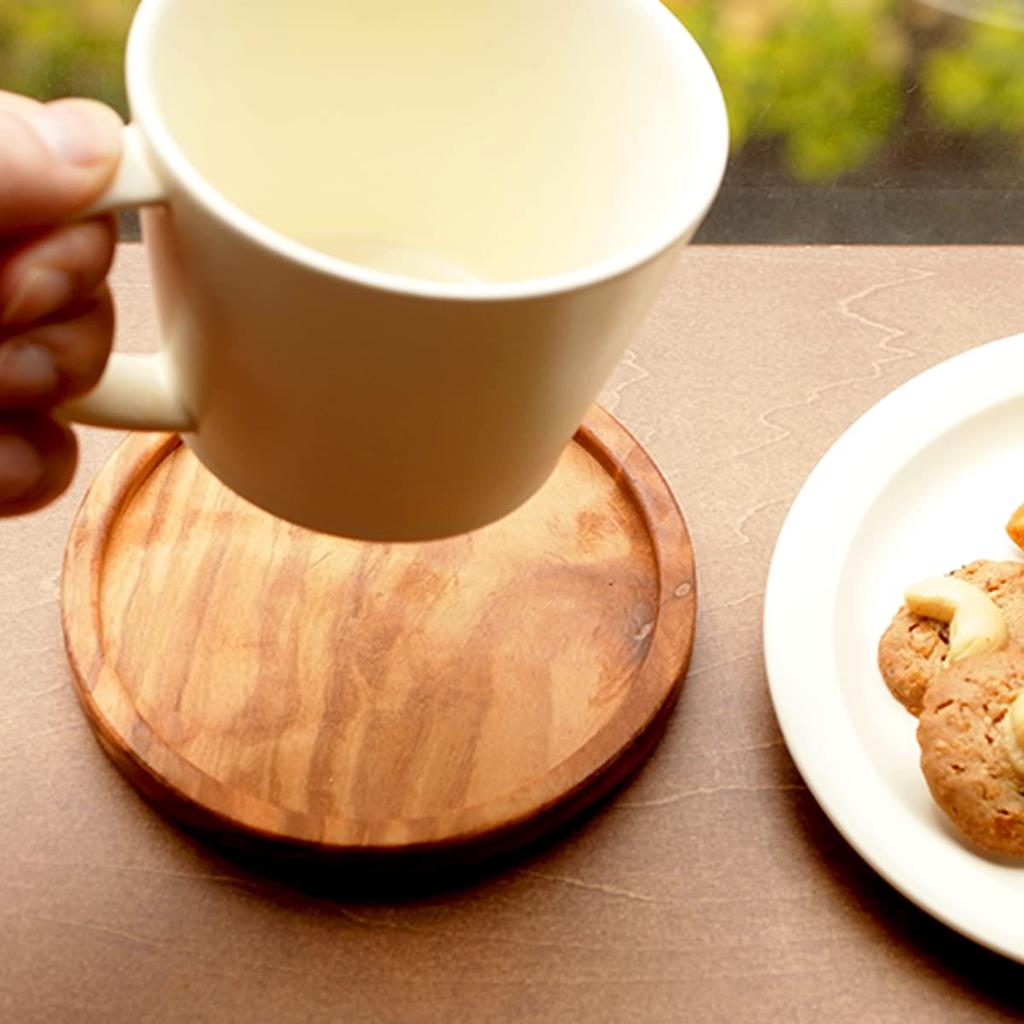 Arte Legno Altereno Wooden Coasters, Stylish Tabletop Tray, Set of 2 (Round, Large)