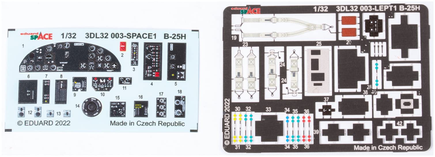 

Eduard 1/32 Space North American B-25H Mitchell Интерьер Набор 3D-декалей и фототравления (для HK Models) Декали для пластиковой модели EDU3DL32003