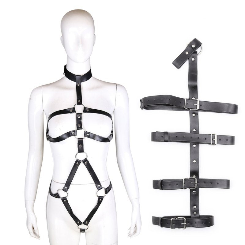 Harnais Entier avec Attaches de Bras Black Restrains - KinkHarness - Harnais Femme