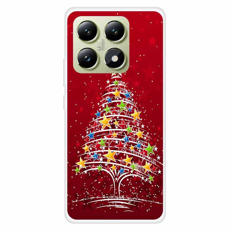 

Для Xiaomi 14T Pro Чехол Праздничный Рождественский Узор TPU Защитный Чехол для Телефона Star Christmas Tree