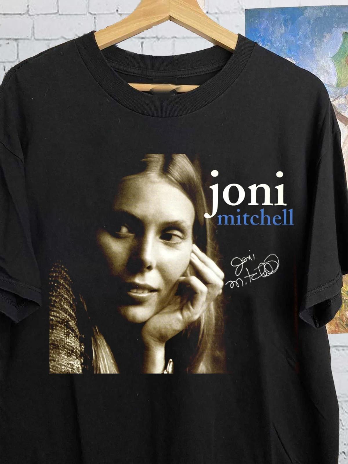 Rare Joni Mitchell Signature Black T Shirt All Size S-5XL TH485 S разноцветный