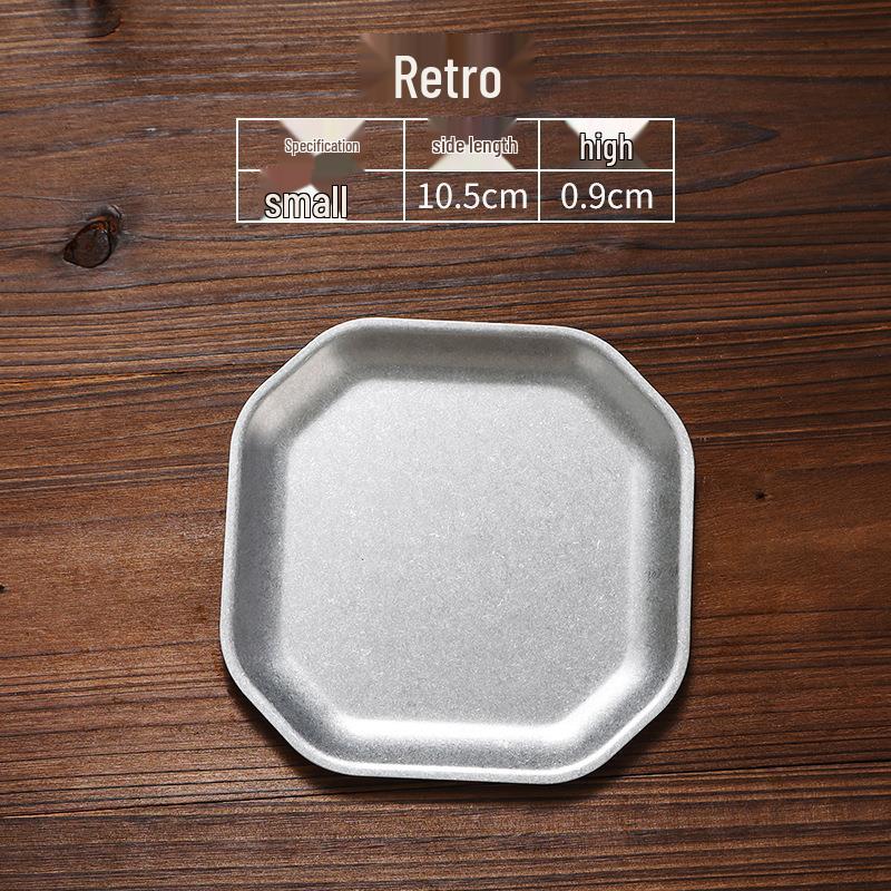 Korean Style Stainless Steel Square Snack & Cold Dish Plate