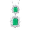 S925 Silver Needle Fashion Simulation Jewelry Accessories Set Emerald Three Piece Women
