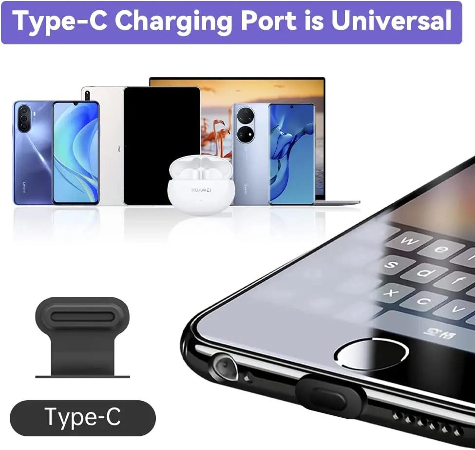 2-6PCS USB C Anti Loss Dust Plugs Type C Charging Port Cover for iPhone 16 Pro Max 16Plus Xiaomi Samsung Stopper Cap Dustplug