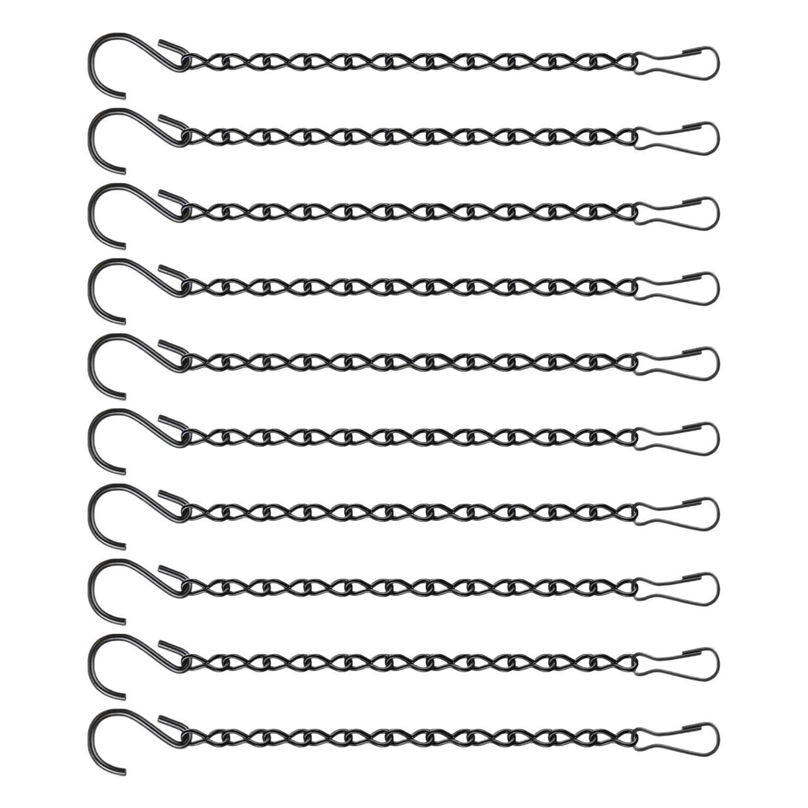 

10x Chains for Hanging Plants Replacement Flexibility Stable Lanterns Hanger for Wind Chimes DIY Crafts Flower Pots Patio Garden чёрный