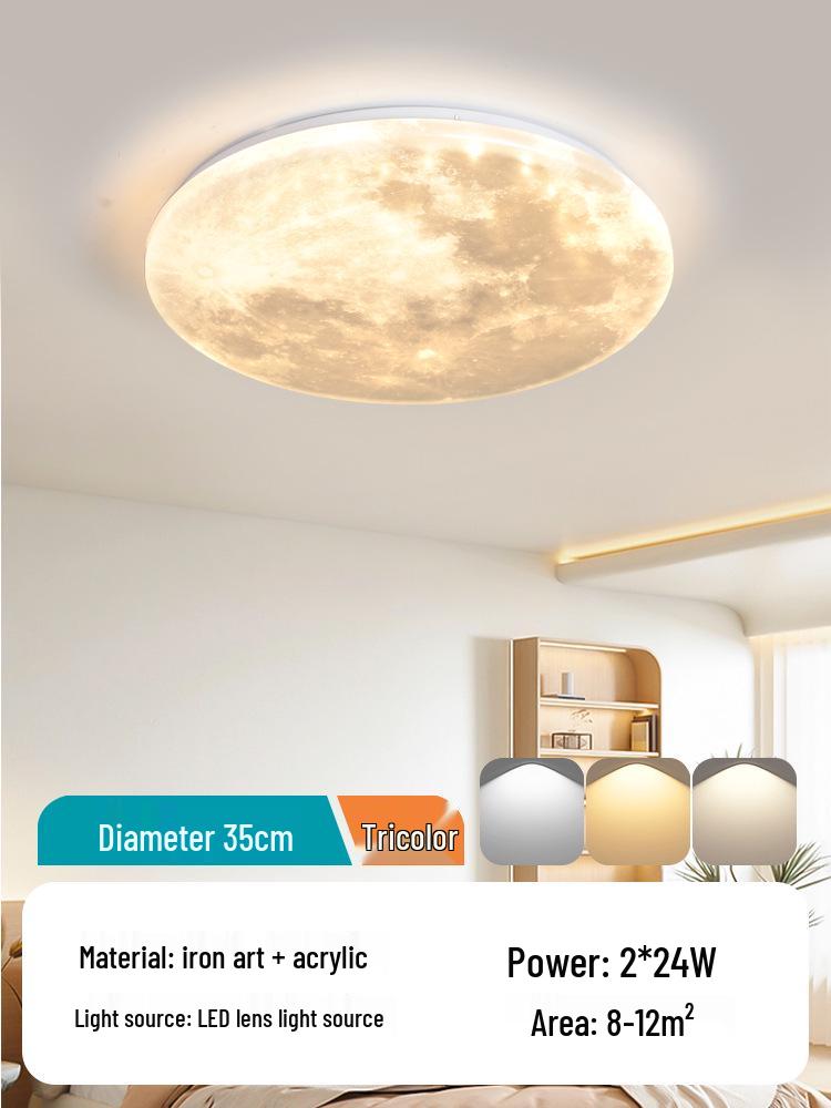 2025 Modern Minimalist LED Moon Ceiling Light for Master Bedroom