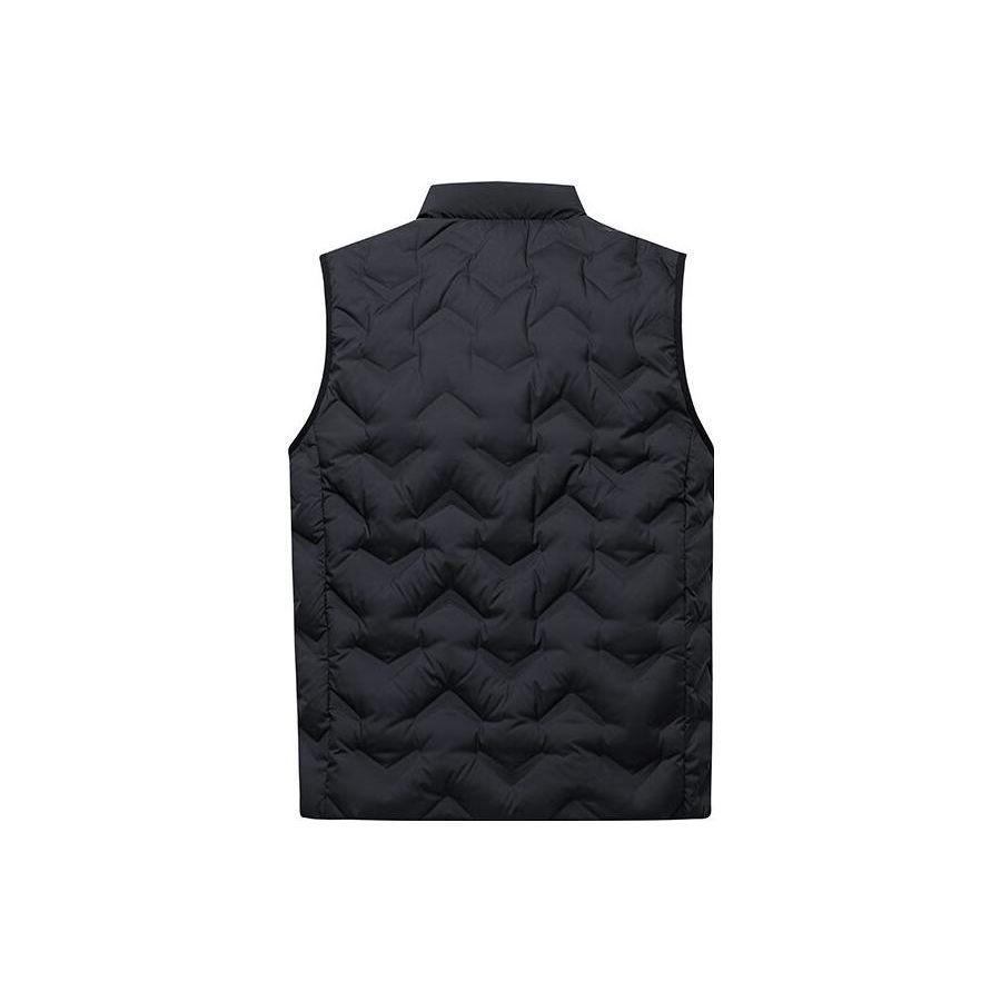 Anta Training Series Solid Color Zip Stand Collar Sleeveless Down Vest Men Vests Basic-Black 152347905-2