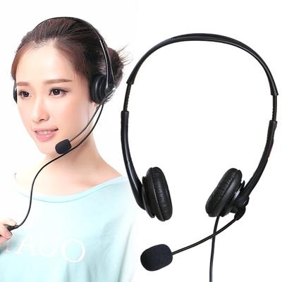 Business Headset HD-compatible Noise Cancelling Breathable Sound Effect 3.5mm Wired Call Center Headphone