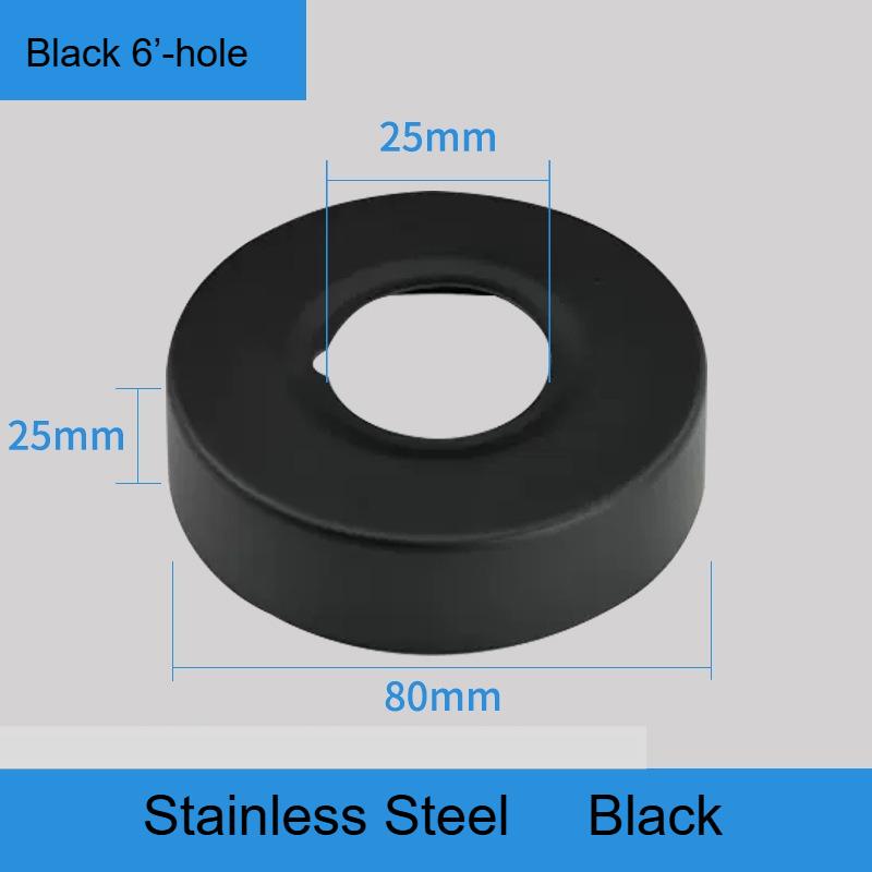 1Pc Black Shower Faucet Decorative Cover Chrome Finish Stainless Steel Water Pipe Wall Covers Kitchen Bathroom Accessories