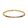 Bracelet - LUXENTER - Jyamia - 18-karat Yellow Gold Finish - Multicolored Zirconium - Length 18 Cm