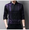 Hengyuanxiang Men's Autumn Plaid Long Sleeve Iron-Free Casual Shirt