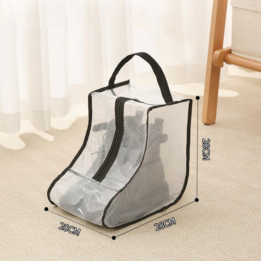 Dustproof Shoes Storage Bag with Zipper See Through PVC Waterproof Short Boots Organizer