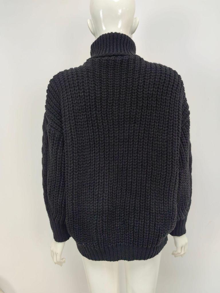 European & American Style Solid Color Cable Knit Turtleneck Sweater - Versatile Autumn/Winter Pullover