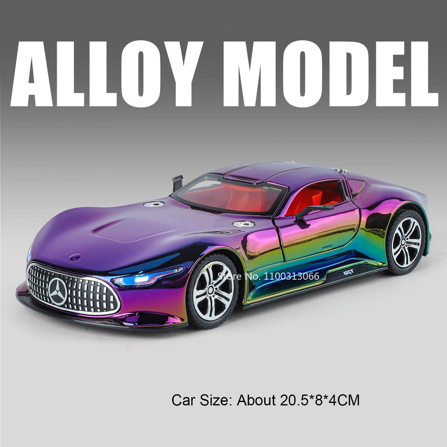 

1:24 Apollo EVO Vision GT Sports Cars Toys Models Wheels Pull Back Vehicles with Light Sound Miniature Car Toddler Kids Gifts