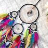 Colorful Crystal Stone Woven Dreamcatchers Wall Art Handmade Feathered Tassels Wall Hanging Ornament for Home Decors