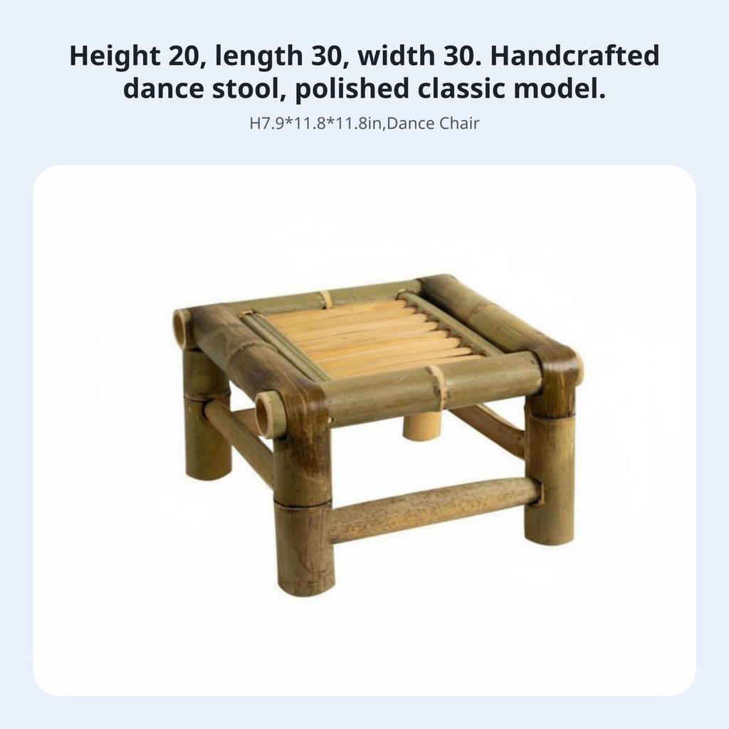 Quadratischer Bambus-Sitz Handgefertigt Niedriger Hocker Retro-Design Langlebig Für Heimdekorateure Kleine Kinder