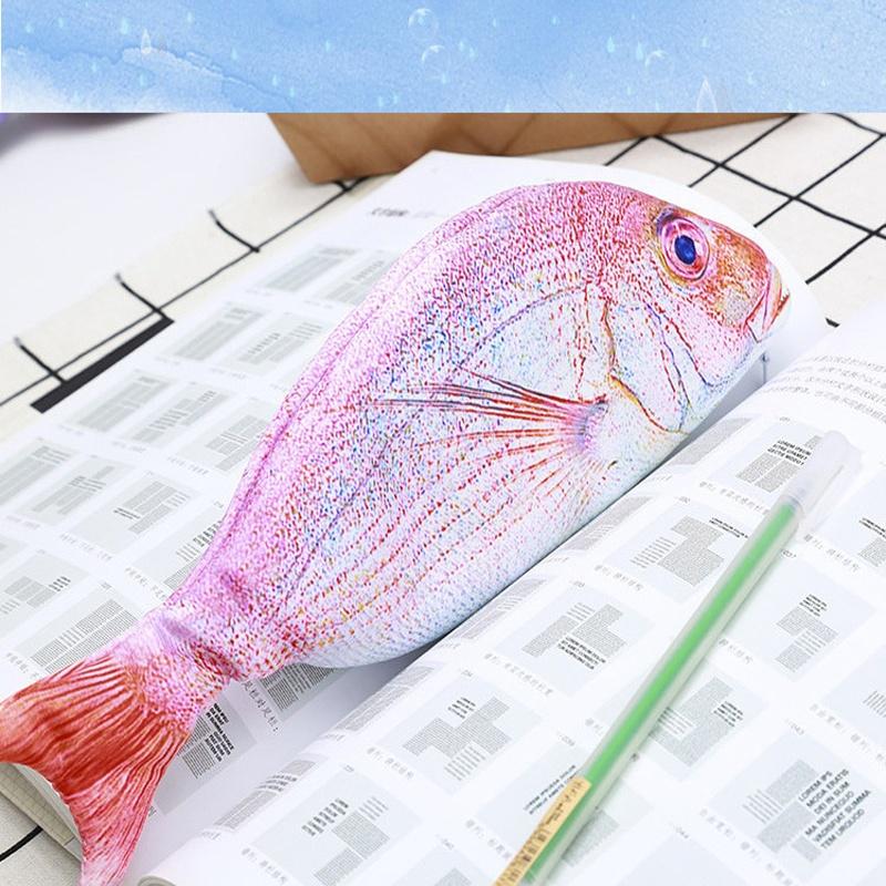 Creative Kawaii Korea Style Fish Shaped Pencils Case Bag Portable School Stationery Makeup Box