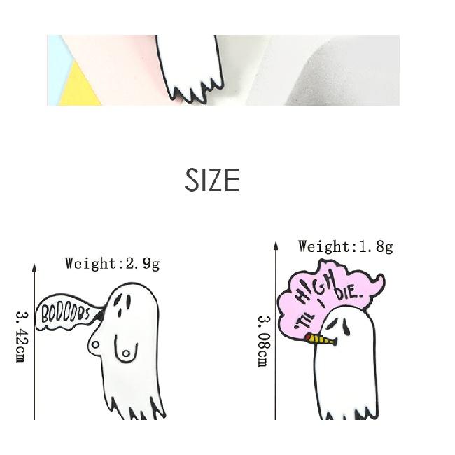 Cute Smoking Boo Ghost Enamel Pin Brooch Cartoon Women Men Denim Jackets Lapel Pins Backpack Badges Kids Fashion Jewelry