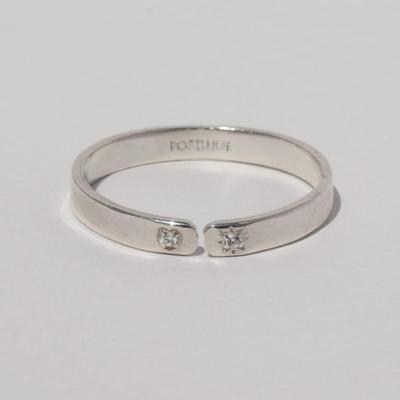 POSTLUDIUM [SILBER] HERZ STERN OFFENER RING