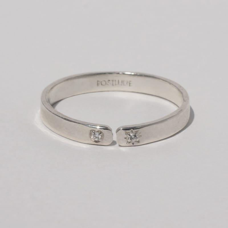 POSTLUDE [SILVER] HEART STAR OPEN RING