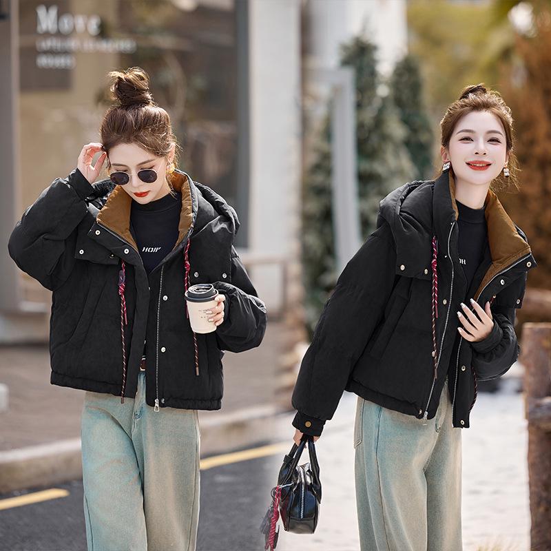 

Женская зимняя пуховая куртка с капюшоном YE6318 - Маленькая, Универсальная, Теплая куртка M (115-135 jin) чёрный