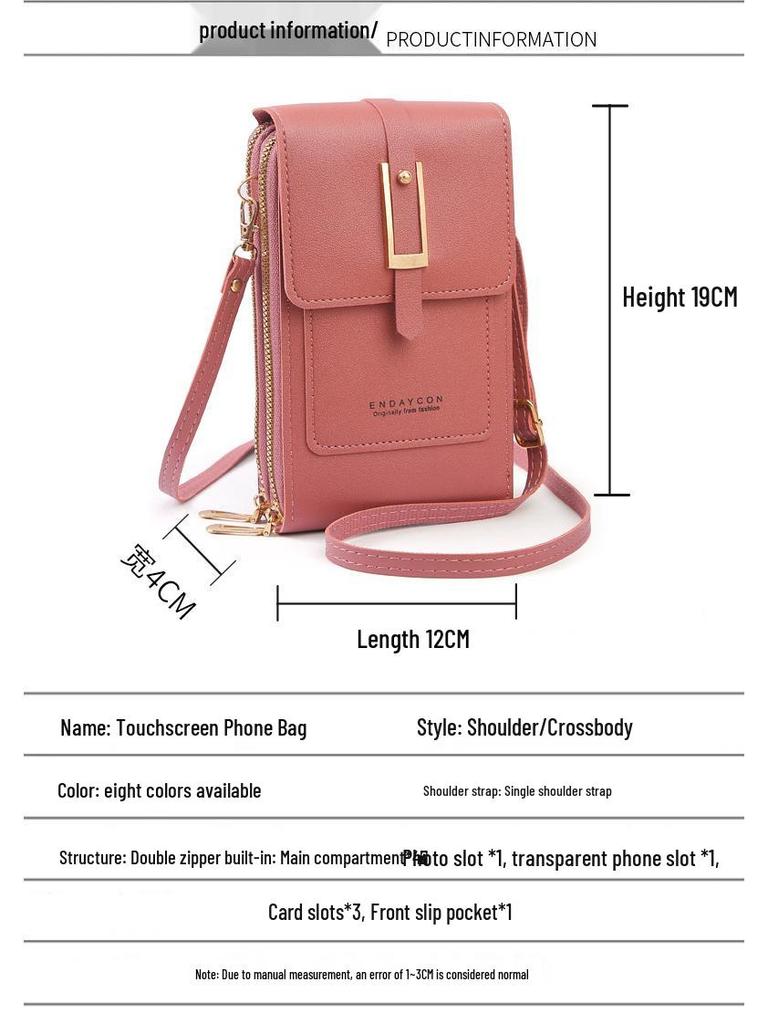 Urban Minimalist Women's Touchscreen Crossbody Bag – Multifunctional Card Holder & Coin Purse 