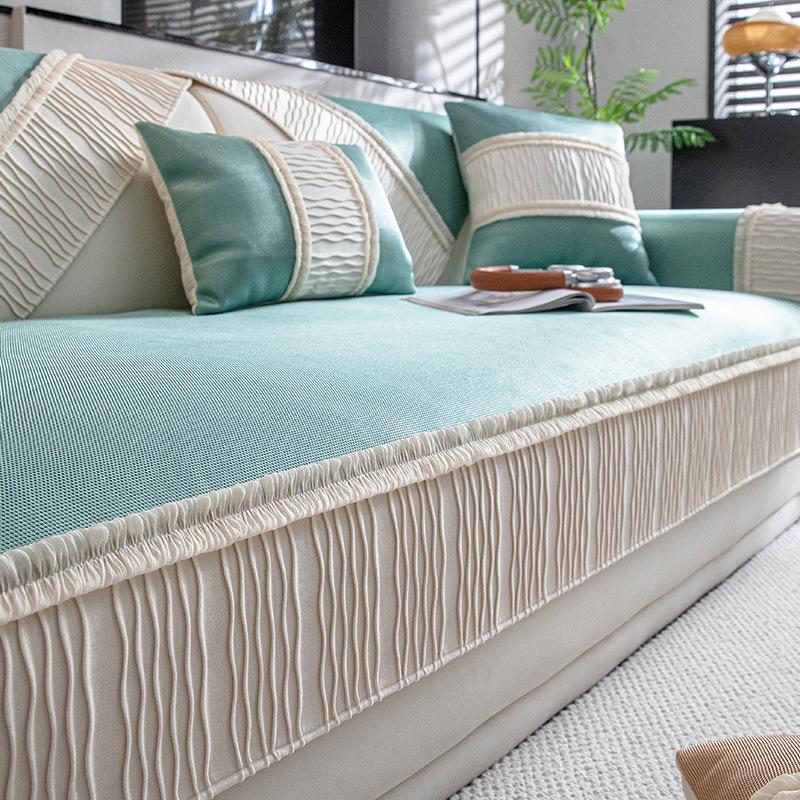 Ice Silk Sofa Cushion, Summer High-End Non-Slip Mat, Seat Cushion All-Inclusive Sofa Cover Towel, Summer Sofa Cover