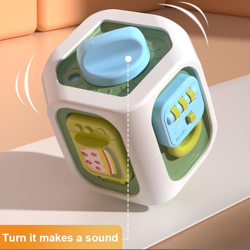 Non-Toxic Baby Practice Skills Drawer Cube 6 In 1 Montessori Educational Toys Sensory Busy Board Fidget Educational Toys For Children