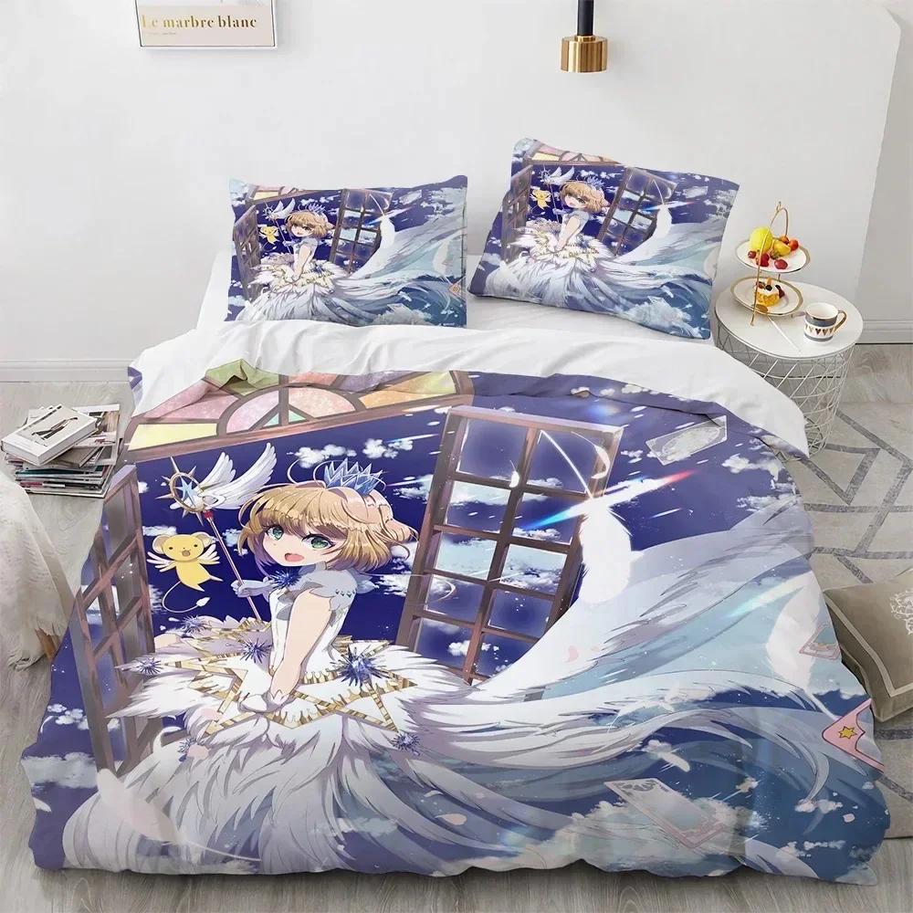 3D Cardcaptor Sakura Bettwäsche-Set Bedrucktes Bettwäsche-Set Mit Kissenbezug Bettbezug Weich Einzel Doppel Queen King Size Heimtextilien