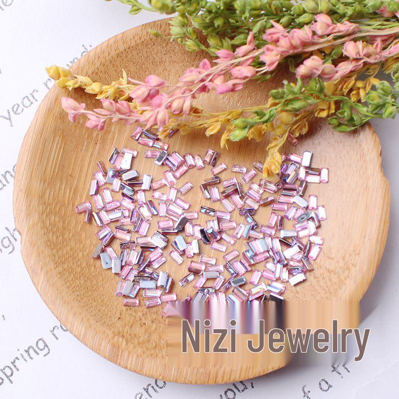 AB Color Rectangle Acrylic Nail Art Rhinestones (2x4 Mm) – Beauty Accessories