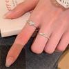 PANJBJ 925 Sterling Silver Geometry Love Heart Ring for Women Hollow Out Line Design Jewelry Gift Dropshipping
