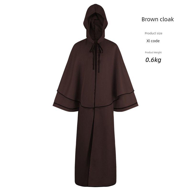 Medieval Cosplay Costume, 5-Color Hooded Robe, Monk Robe, Cape, Long-Sleeved Cosplay, Death Cosplay Costume