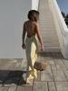 Abiti con spalline sottili da donna Eleganti Scollo a V Senza Maniche Schiena Scoperta Slim Lunghi Abiti Estate Donna Festa Abito da Vacanza 2026