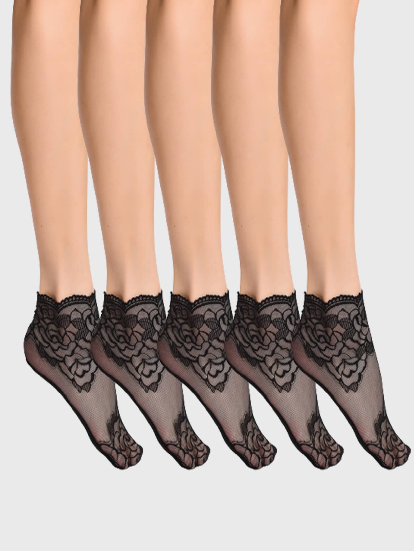 

5 пар женских носков до щиколотки с цветочной вышивкой, низкие, красивые и изящные для женщин, удобные и дышащие One Size