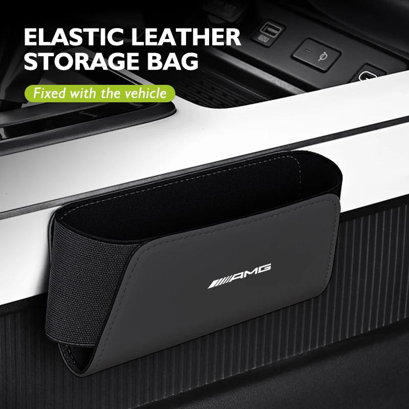 Car Seat Side Storage Pocket Phone Holder Stowing Bag Elastic For Mercedes Benz AMG W202 W212 W213 W220 W221 W222 C180 C200 C260