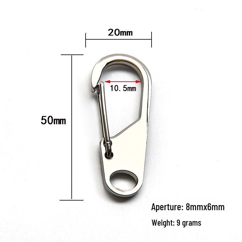 Portable Alloy Carabiner Keychain - Mini Quick Release Spring Hook серебряный