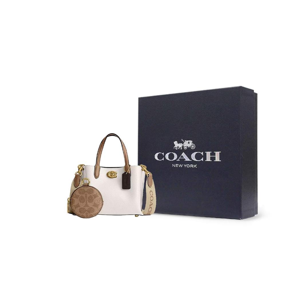 COACH Willow Pebbled Leather One Shoulder Crossbody Tote Bag, Shopping Bag, Handbag Small Women's Light Pink CW549-B4CAH