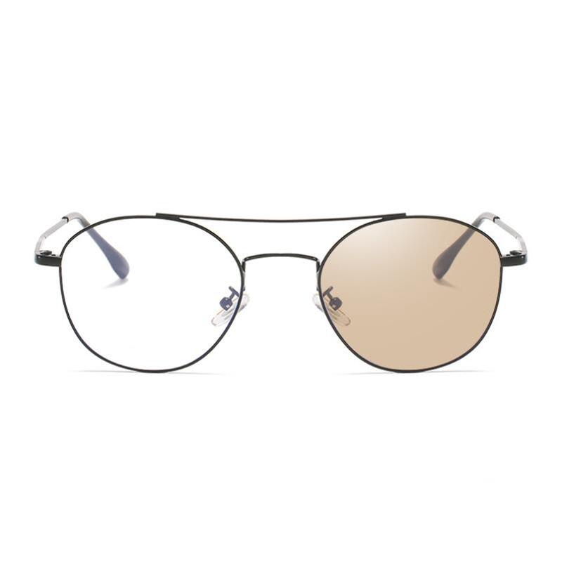 Sun Photochromic Pink/Gray/Tea Myopia Lens Prescription Spectacle Women Men Metal Oval Myopes Lunettes  0 -0.5 -1.0 -1.5 To -6.0