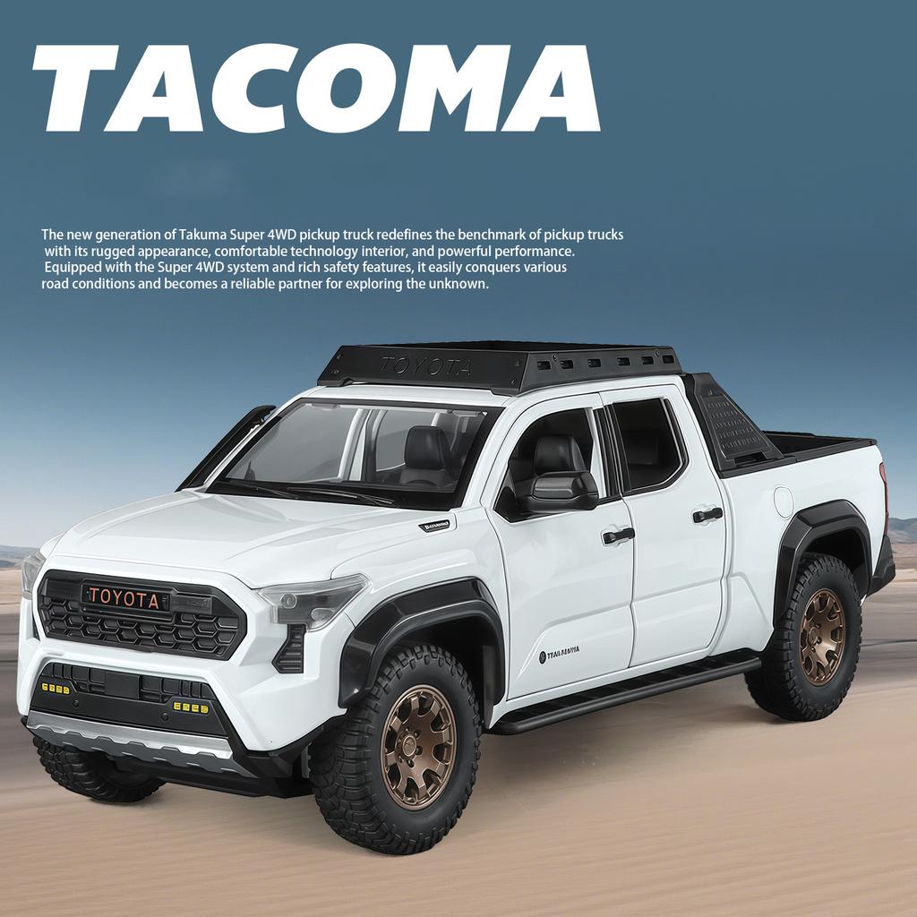 1/24 Toyota Tacoma Picku Wagon Alloy Model Car Toy Diecasts Casting Sound and Light Car Toys for Children Vehicle