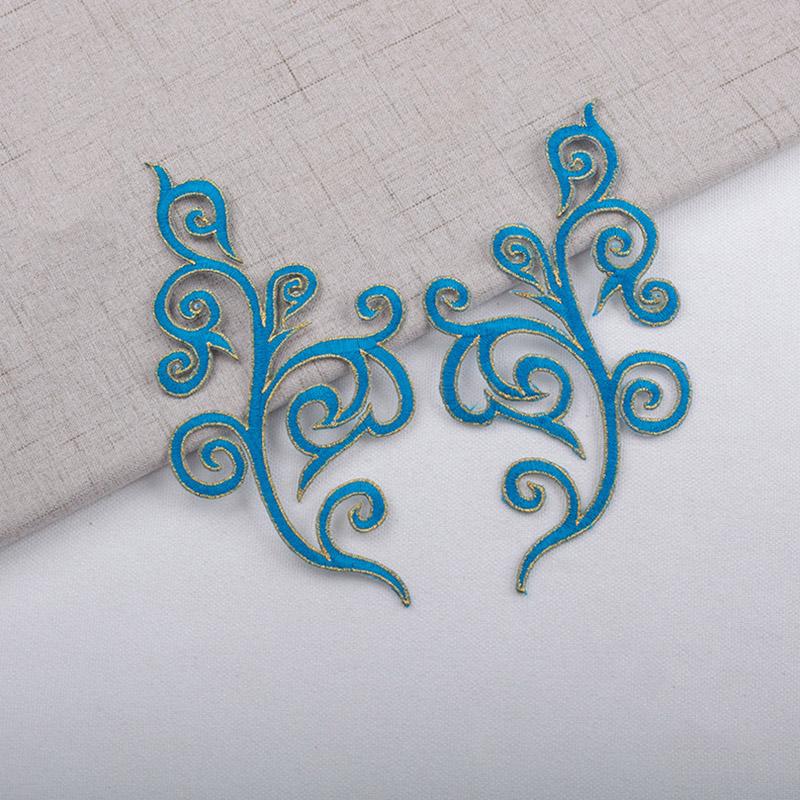 1 Paar Aufnäher mit ethnischem Totem, goldfarben, zum Aufbügeln, zum Aufnähen, Aufnähen, bestickte Applikationen für Kleidung, DIY-Basteldekoration