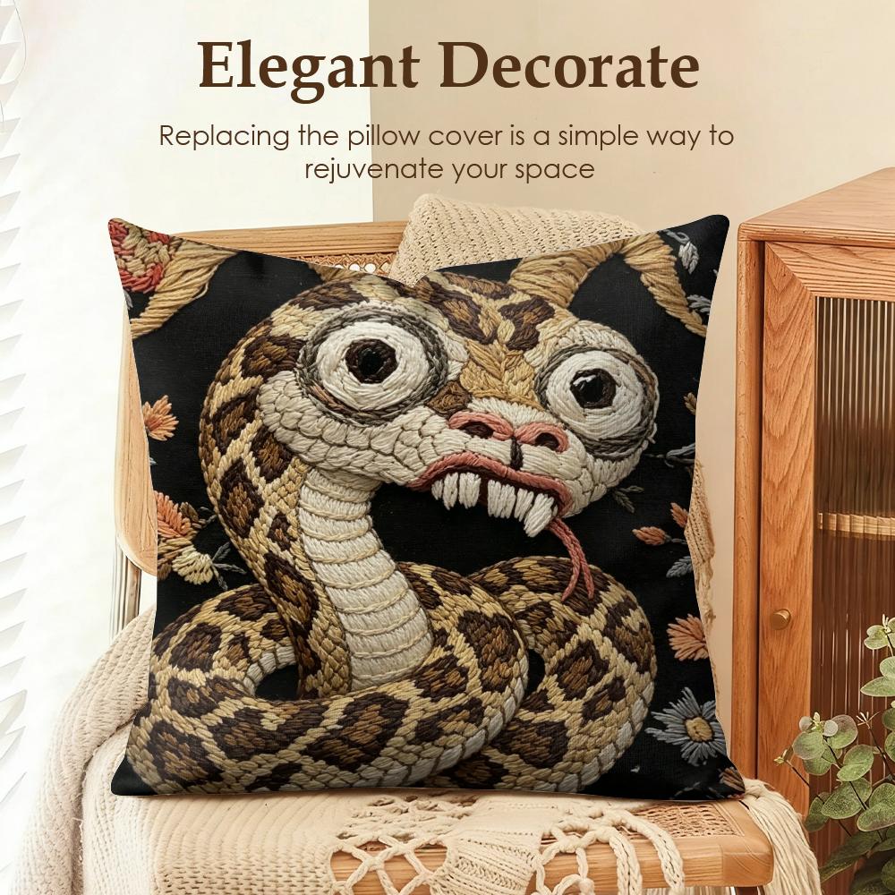 2D Scream Tiere Retro Kissenbezug Natürlicher Leinen Bio-Stoff Beidseitiger Druck Sofa Heimdekor Geschenk Kissenhülle