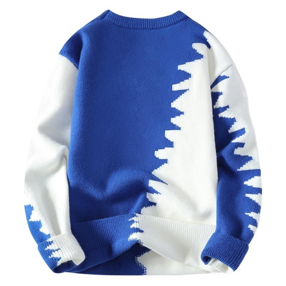 Men's Winter Knitted Sweater Anti-Ball Anti-Wrinkle Loose Warm Casual Fashion Round Neck Long Sleeve Top Warm Outdoor Comfortable Sweater