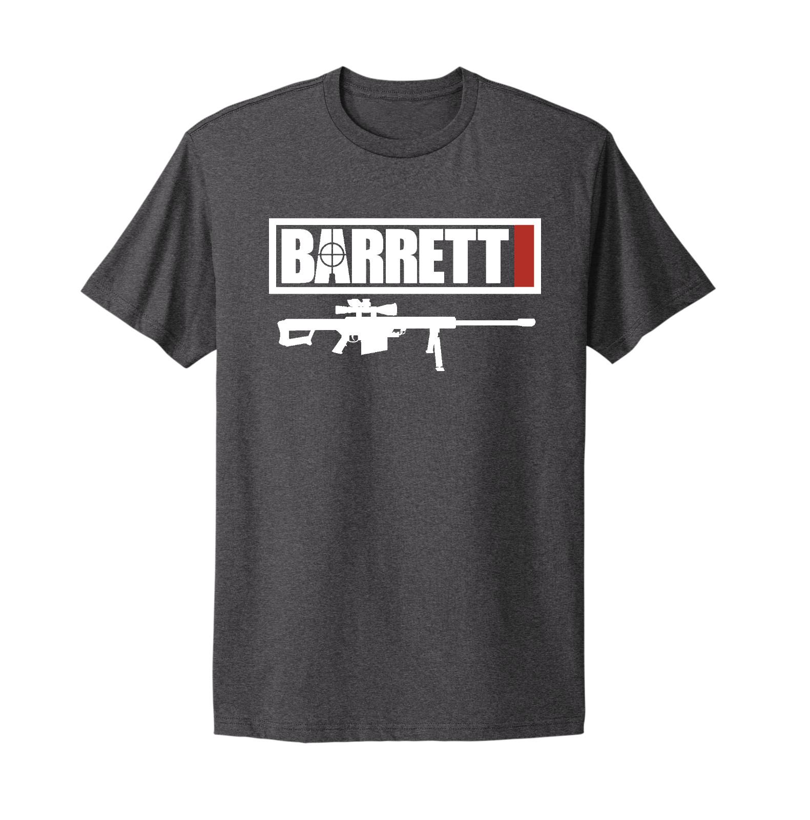 Barrett Ammunition Guns Firearms Logo Unisex Charcoal Grey T-shirt XXL